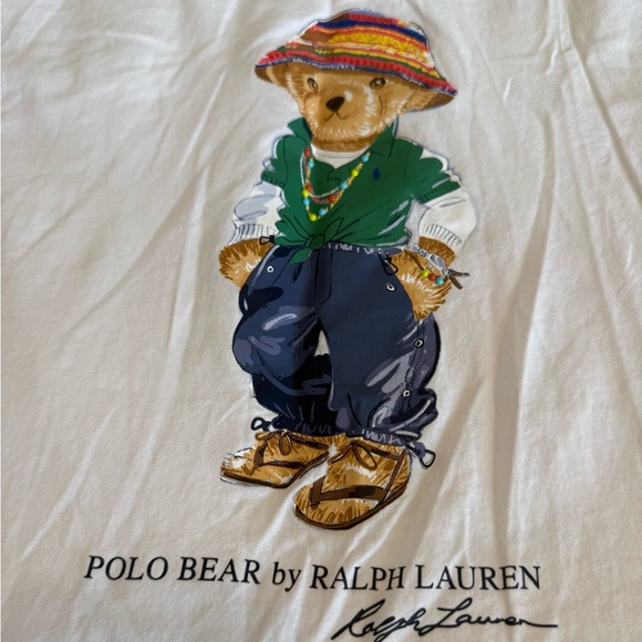 Polo by Ralph Lauren White Tee with Bear Design - Picture 3 of 4
